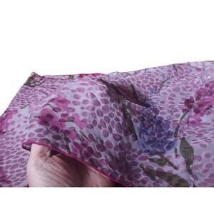 Burn out scarf lavender floral Velvet on chiffon